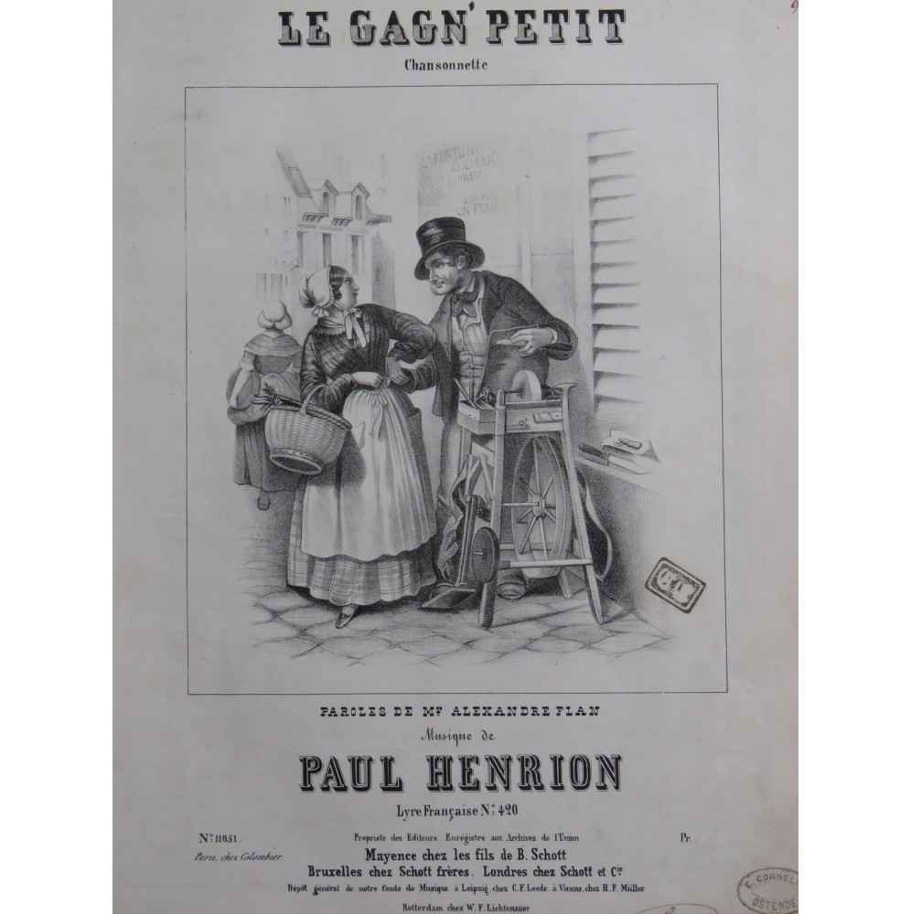 HENRION Paul Le Gagn'Petit Chant Piano ca1840