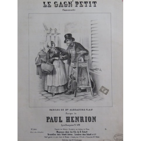 HENRION Paul Le Gagn'Petit Chant Piano ca1840