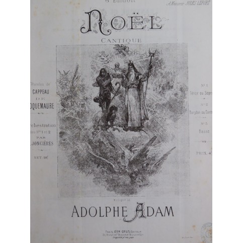 ADAM Adolphe Cantique de Noël Chant Piano ca1852
