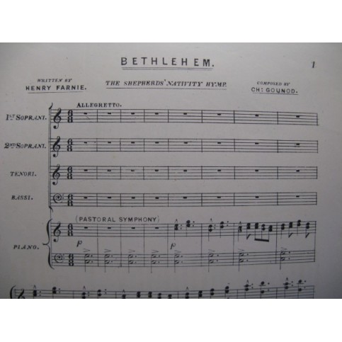 GOUNOD Charles Bethlehem Chant Piano