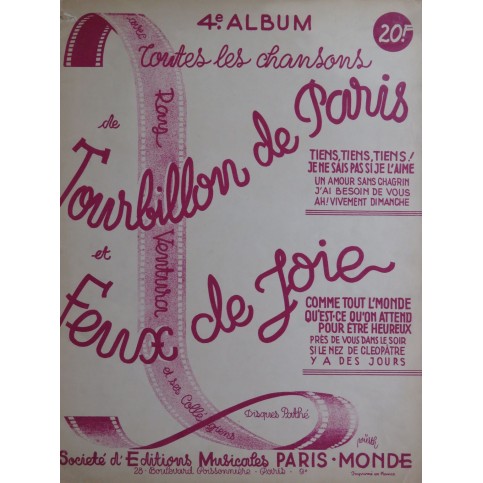 MISRAKI Paul Album No 4 Tourbillon de Paris Chant Piano ca1940