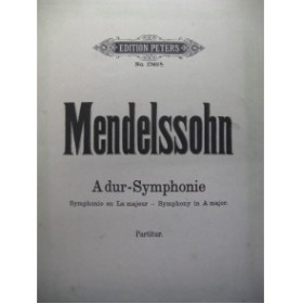 MENDELSSOHN Symphonie A dur Orchestre