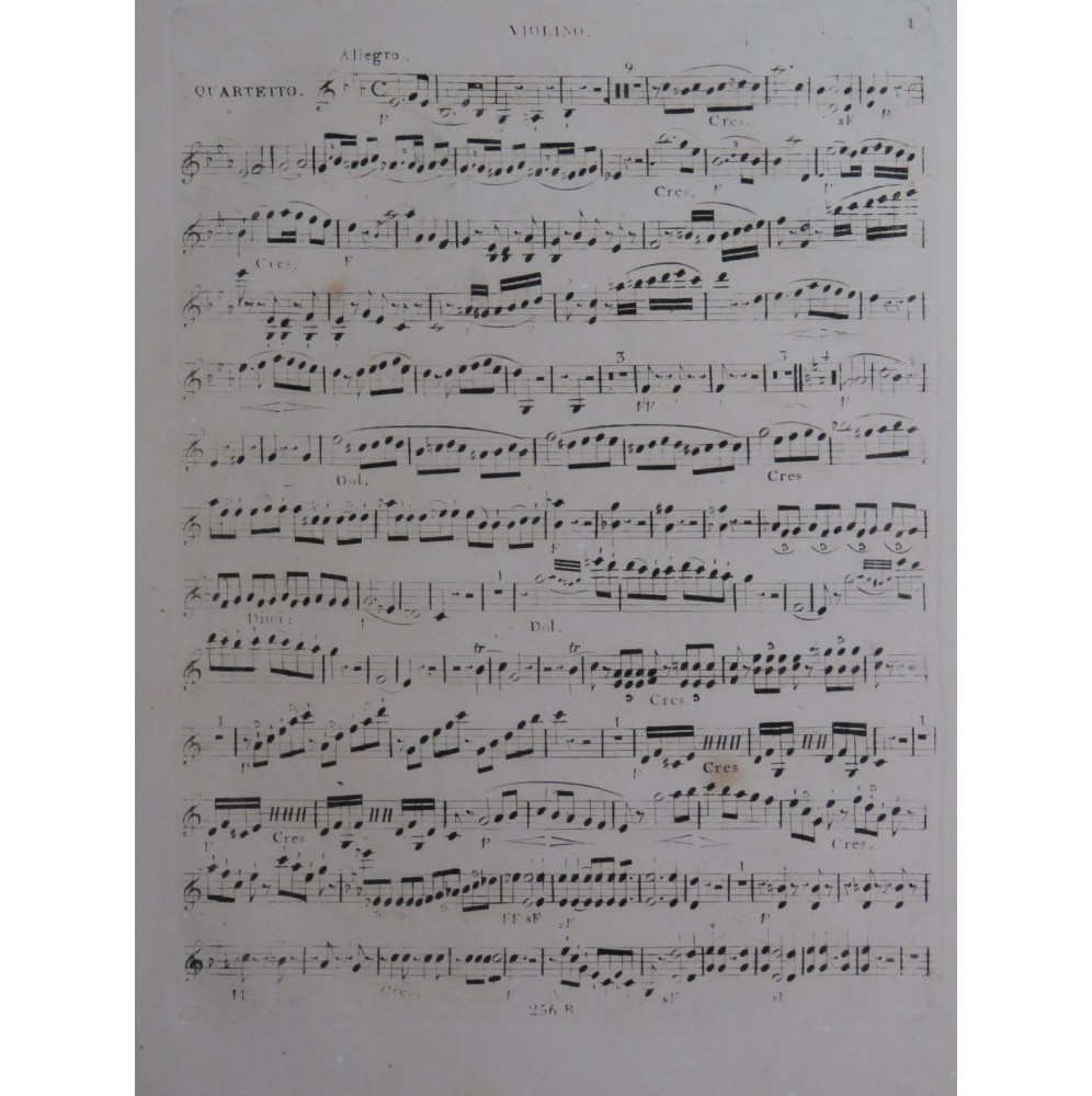 RIES Ferdinand Grand Quatuor op 17 Violon Alto Violoncelle ca1820