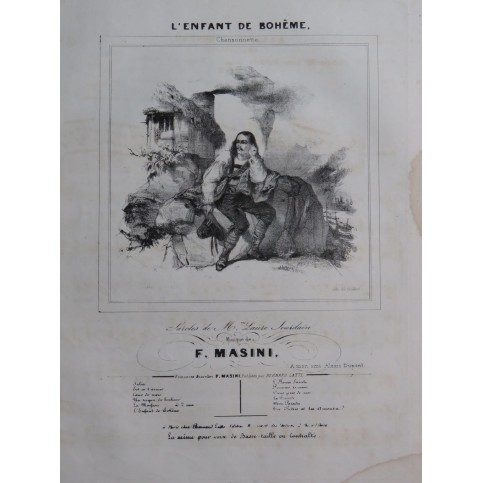 MASINI F. L'Enfant de Bohême Chant Piano ca1840