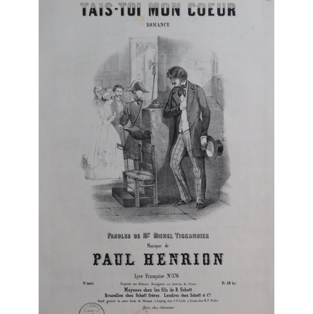 HENRION Paul Tais toi mon cœur Chant Piano ca1850
