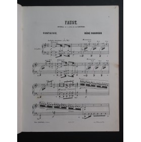 FAVARGER René Fantaisie sur Faust de Gounod Piano ca1863