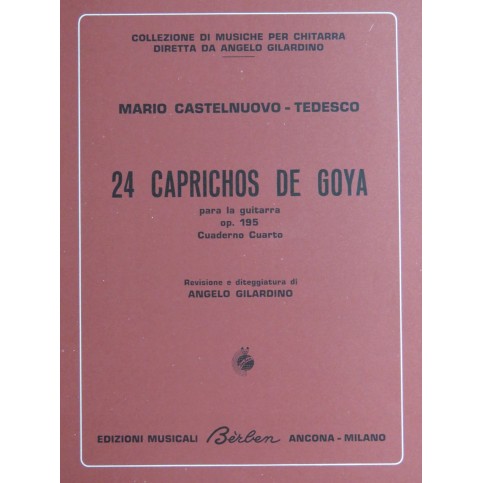 CASTELNUOVO-TEDESCO Mario Caprichos de Goya No 19 à 24 op 195 Guitare 1971
