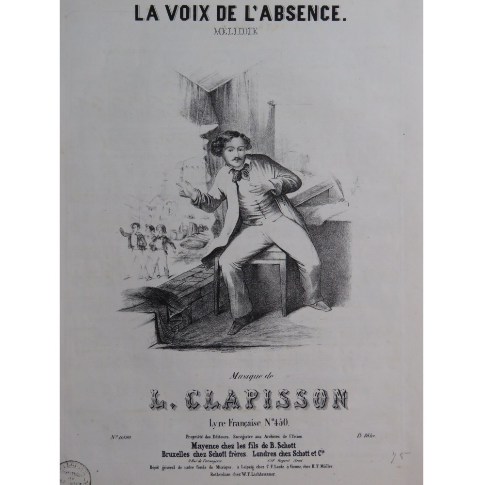 CLAPISSON Louis La Voix d'Absence Chant Piano ca1850