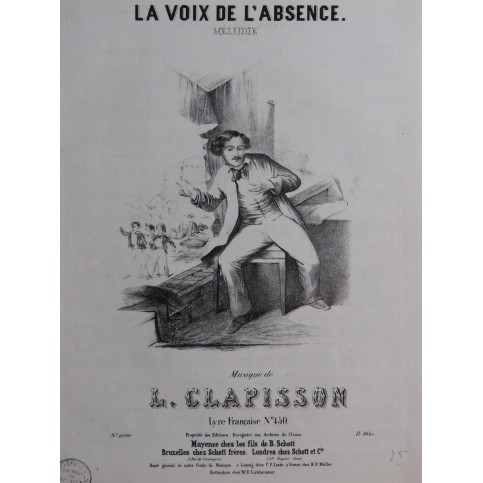 CLAPISSON Louis La Voix d'Absence Chant Piano ca1850