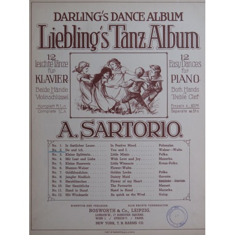 SARTORIO A. Du und ich Piano 1911