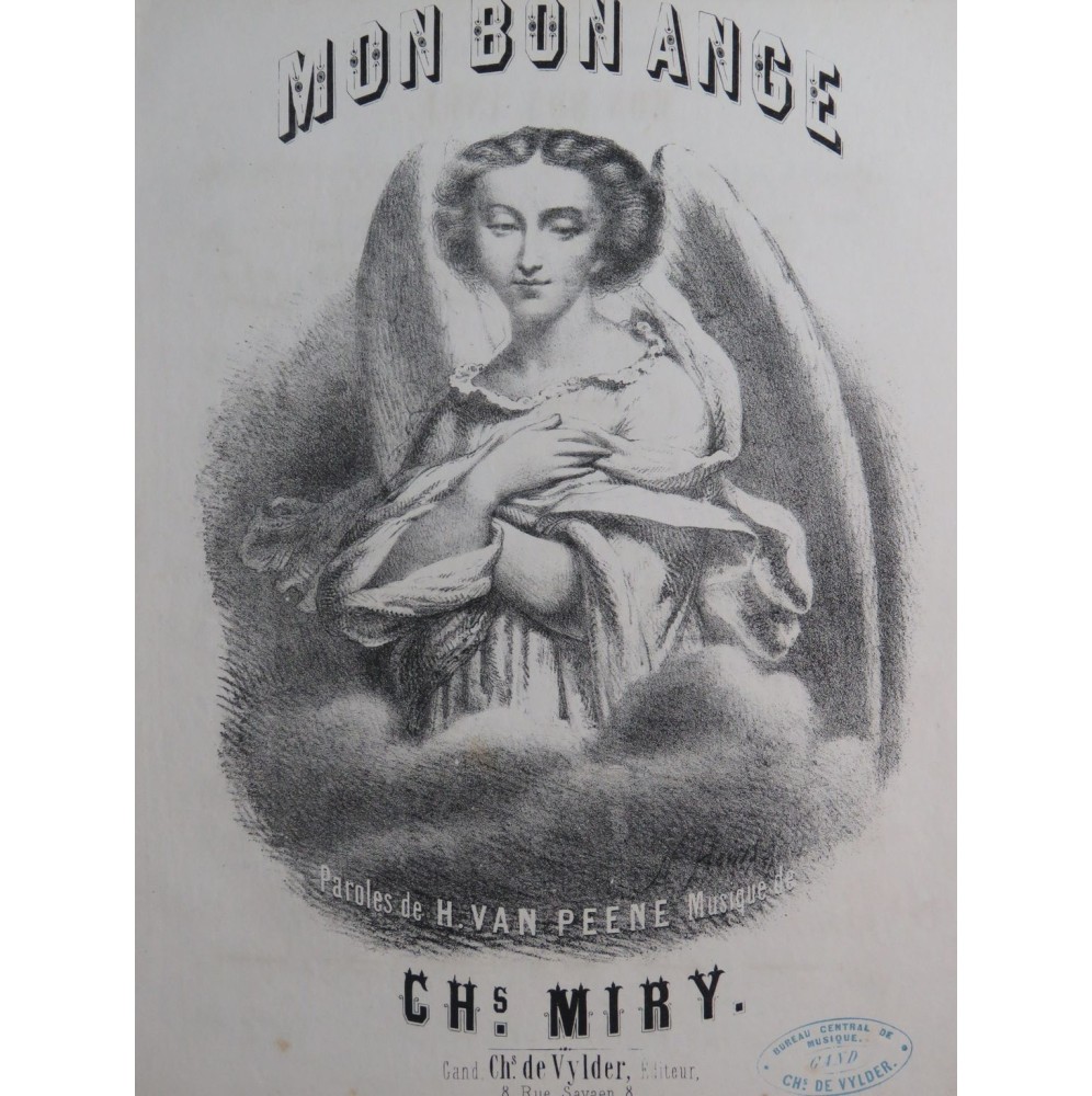 MIRY Charles Mon Bon Ange Chant Piano ca1850