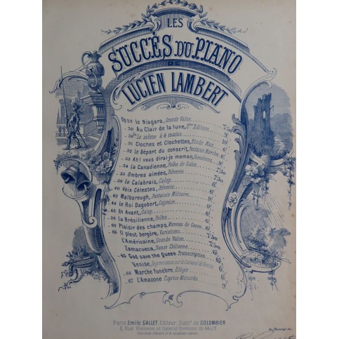 LAMBERT Lucien Plaisir des Champs op 60 Piano ca1865