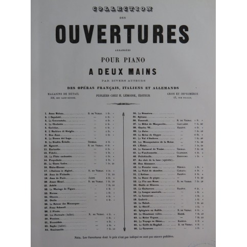 BAZIN François Le Voyage en Chine Ouverture Piano 1866