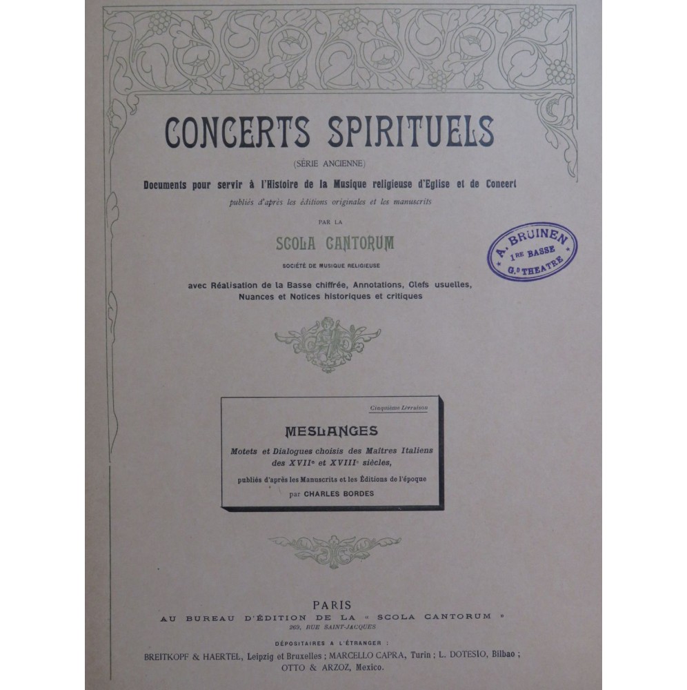 CARISSIMI Giacomo O Vulnera Doloris Chant Orgue