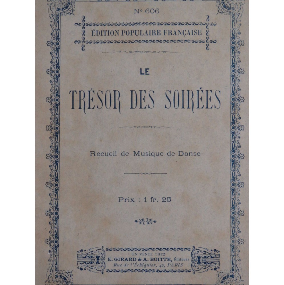 Le Trésor des Soirées Recueil de Musique de Danse 9 Pièces Piano