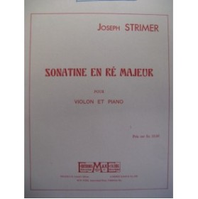 STRIMER Joseph Sonatine en Ré Maj Violon Piano
