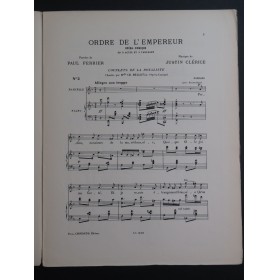CLÉRICE Justin Ordre de l'Empereur No 5 Chant Piano 1902