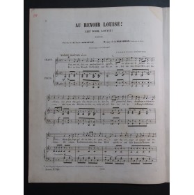 PANSERON Auguste Au revoir Louise ! Chant Piano ca1830