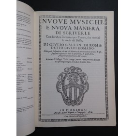CACCINI Giulio Le Nuove Musiche Chant Basse continue 1983