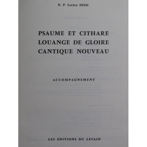 DEISS Lucien Psaume et Cithare Louange de Gloire Chant Orgue 1959