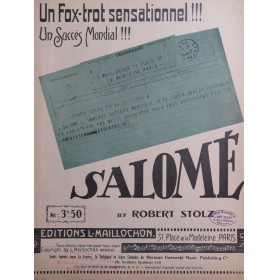 STOLZ Robert Salomé Piano 1920