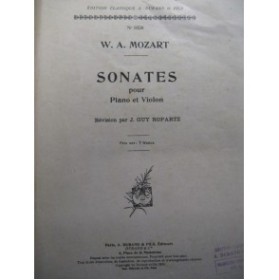 MOZART Wolfgang Amadeus Sonates violon piano