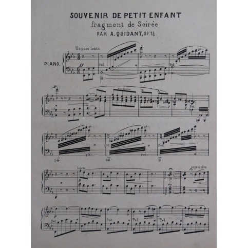 QUIDANT Alfred Souvenir de Petit Enfant op 14 Piano XIXe