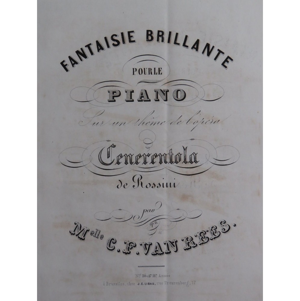 VAN REES C. F. Fantaisie Brillante op 6 Piano XIXe