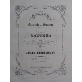 SCHULHOFF Jules Souvenir de...