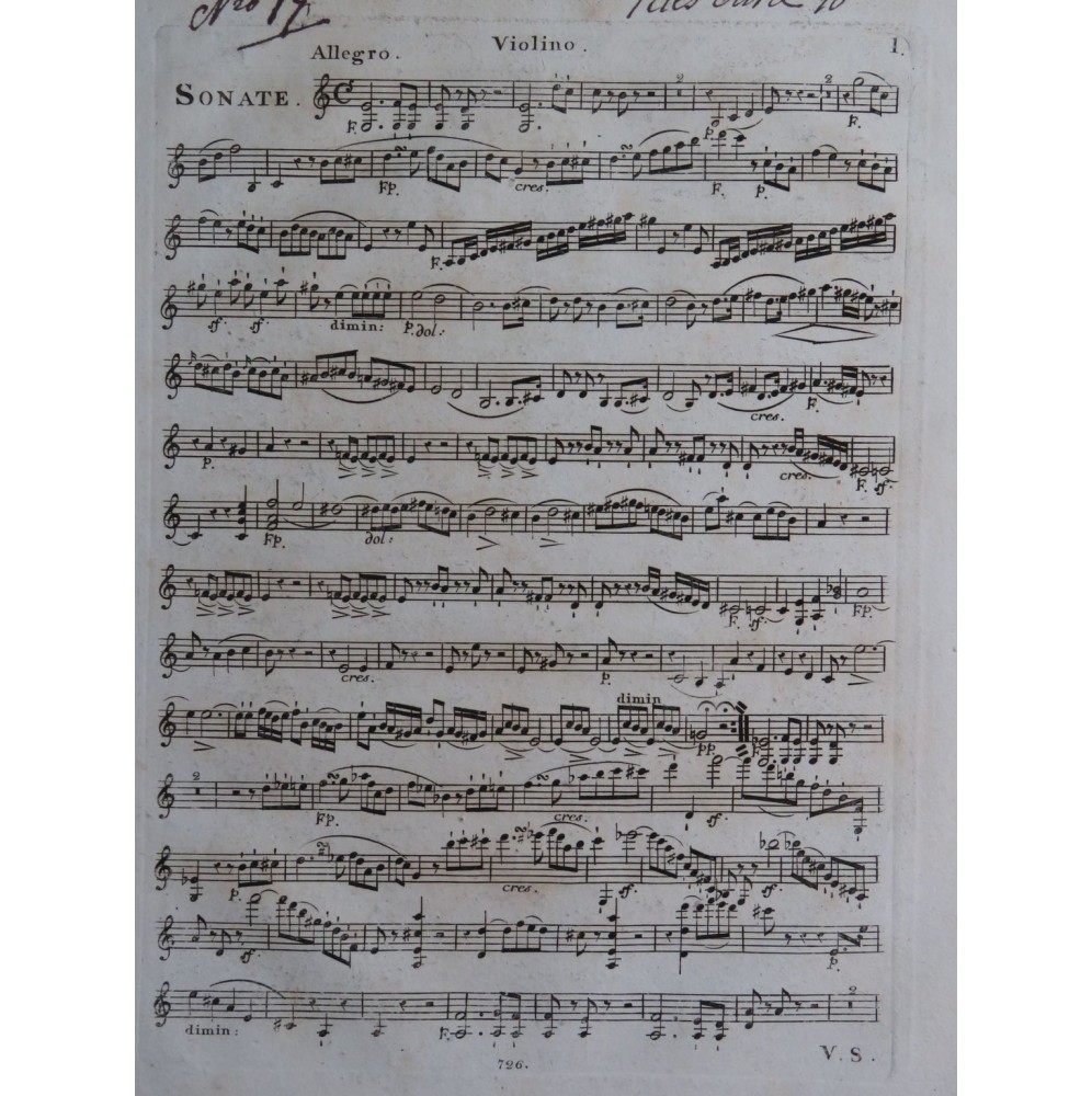 RIES Ferdinand Trois Sonates op 16 Violon 1810