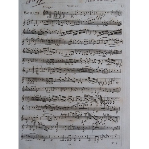 RIES Ferdinand Trois Sonates op 16 Violon 1810
