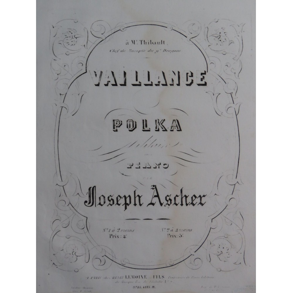 ASCHER Joseph Vaillance Piano ca1850