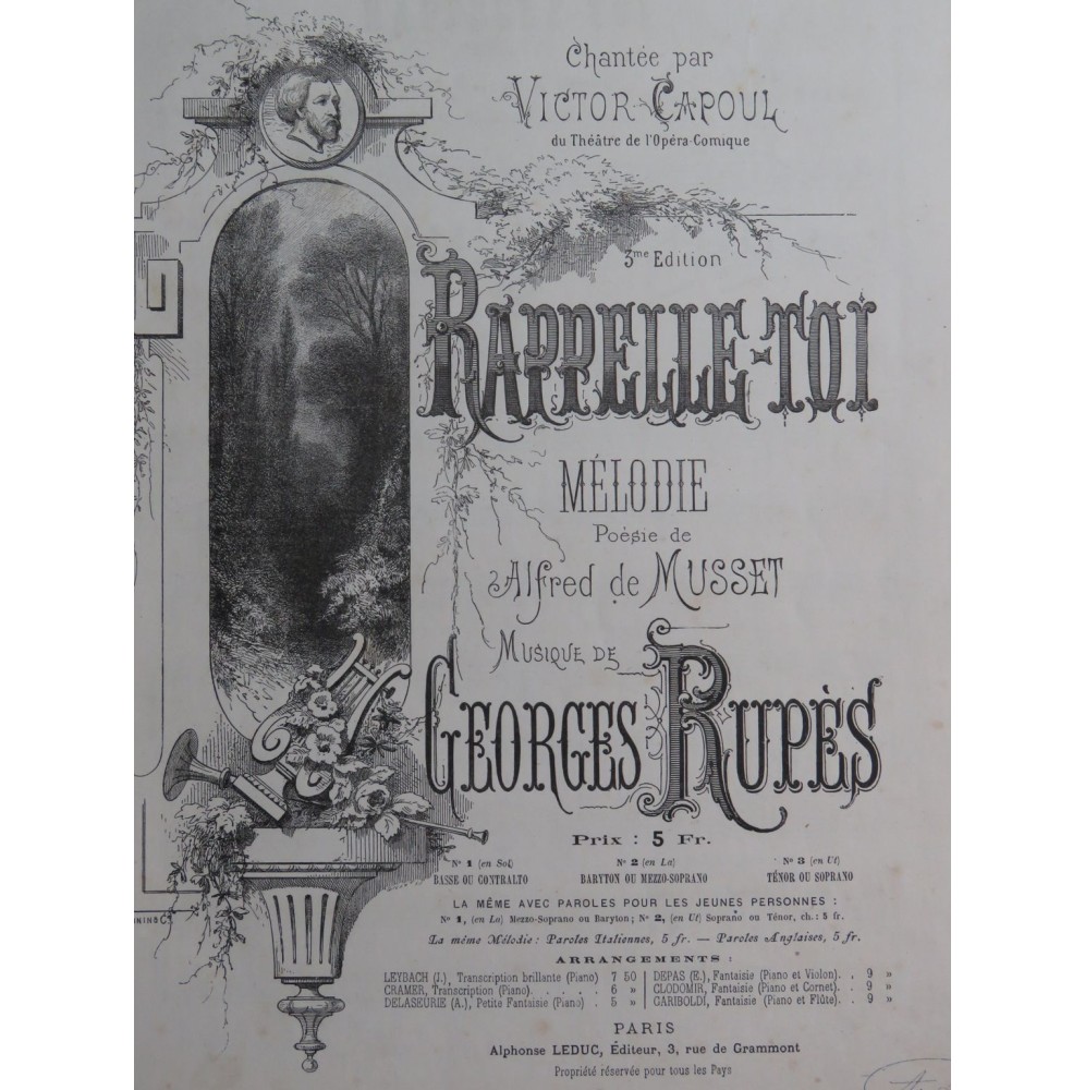 RUPÈS Georges Rappelle-Toi Chant Piano ca1870