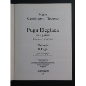CASTELNUOVO TEDESCO Mario Fuga Elegiaca 2 Guitares 1993
