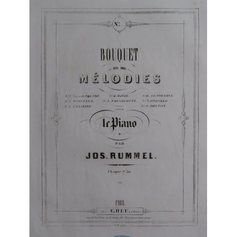 RUMMEL Joseph Sémiramis Bouquet de Mélodies Piano ca1860