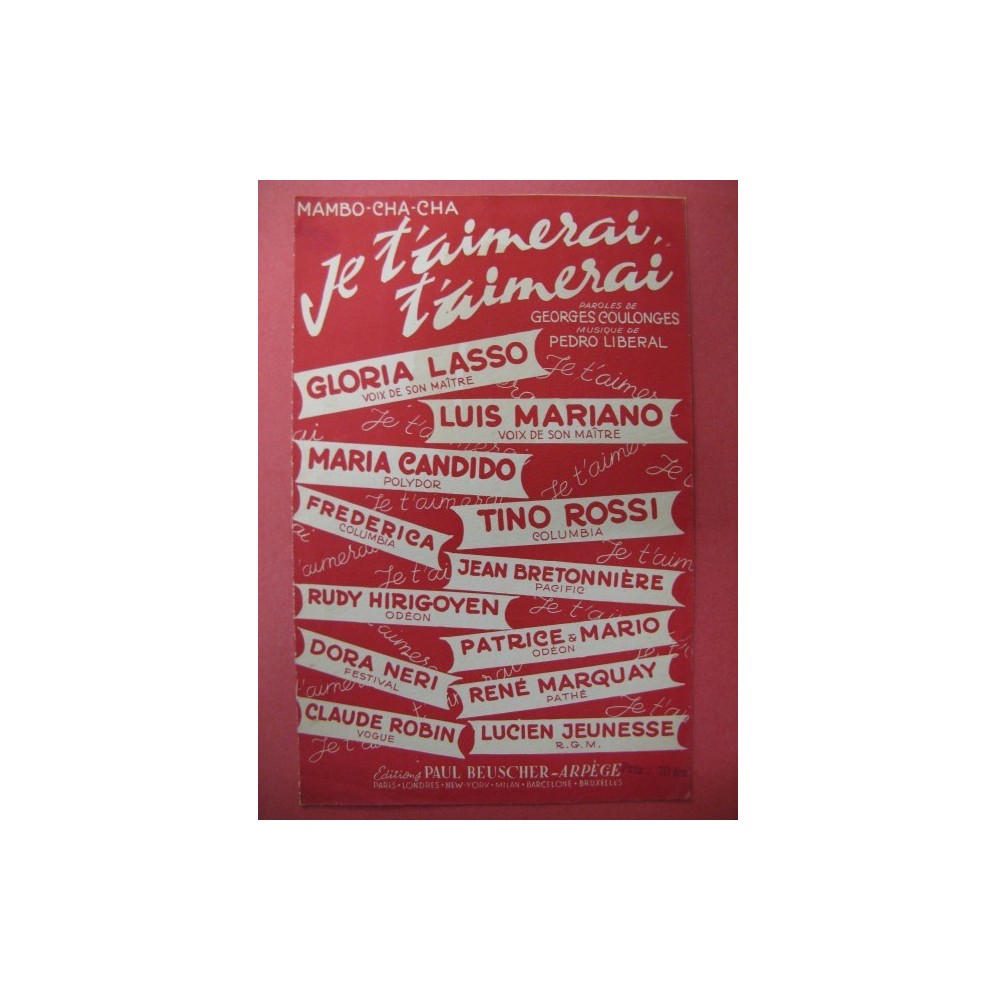 Je t'aimerai, t'aimerai Luis Mariano 1958