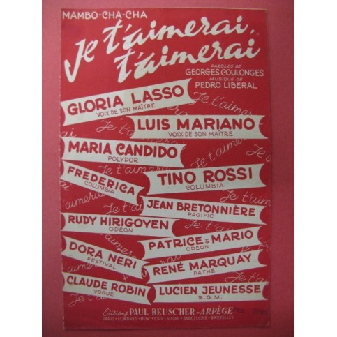 Je t'aimerai, t'aimerai Luis Mariano 1958