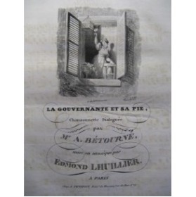 LHUILLIER Edmond La Gouvernante et sa Pie Chant Piano ca1830