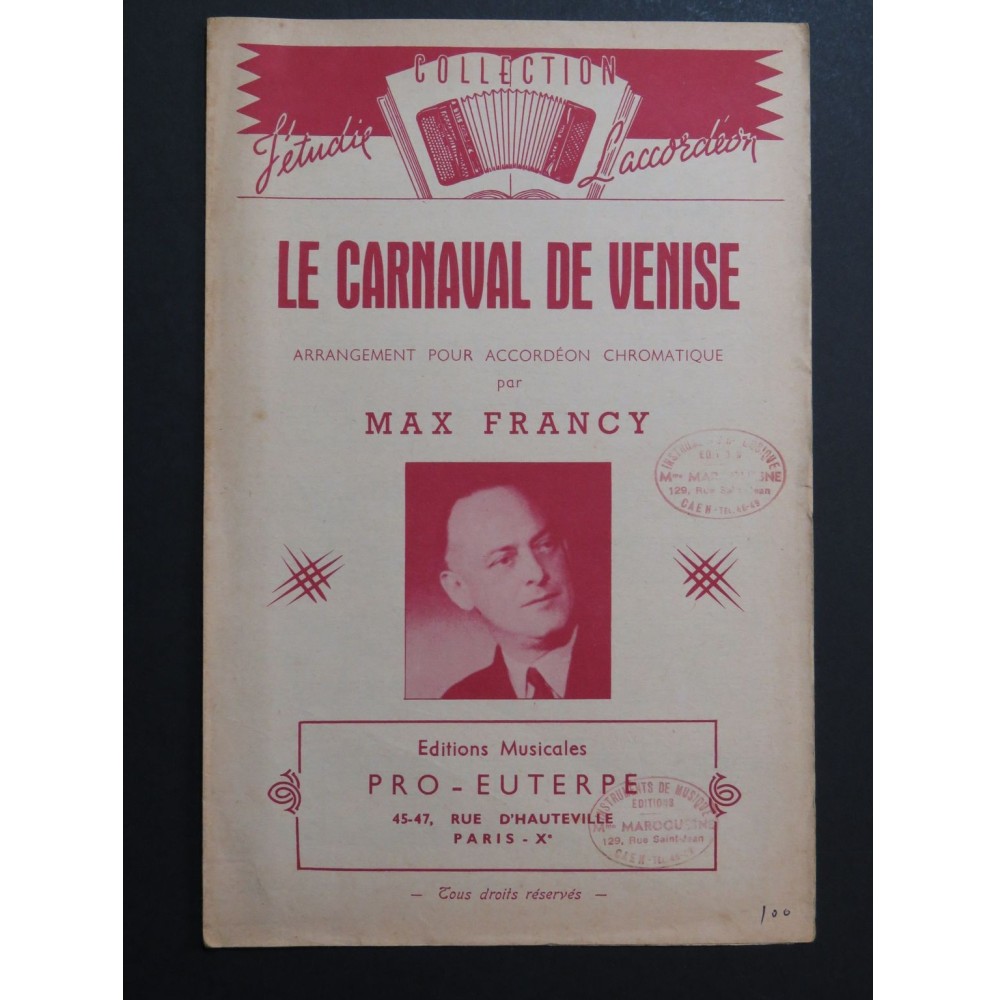 Le Carnaval de Venise Max Francy Accordéon