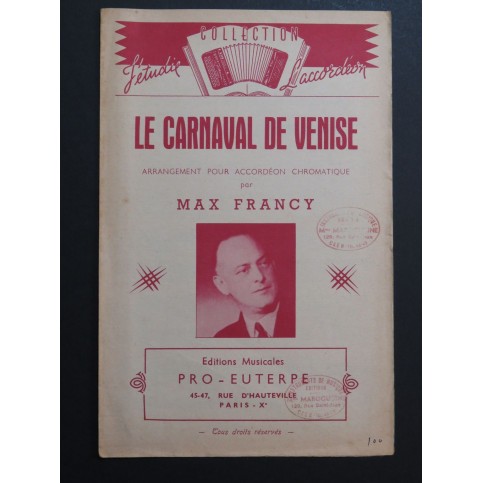 Le Carnaval de Venise Max Francy Accordéon