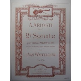 ARIOSTI A. Sonate No 2 Alto Piano 1896