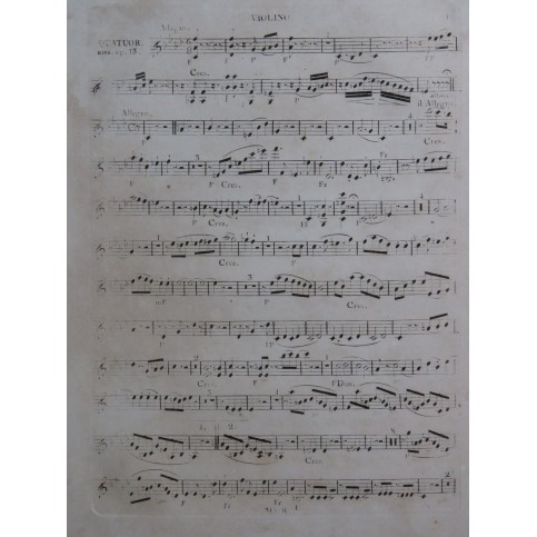 RIES Ferdinand Quatuor op 13 Violon Alto Violoncelle ca1820