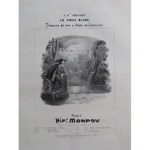 MONPOU Hippolyte Le Voile Blanc Chant Piano ca1840