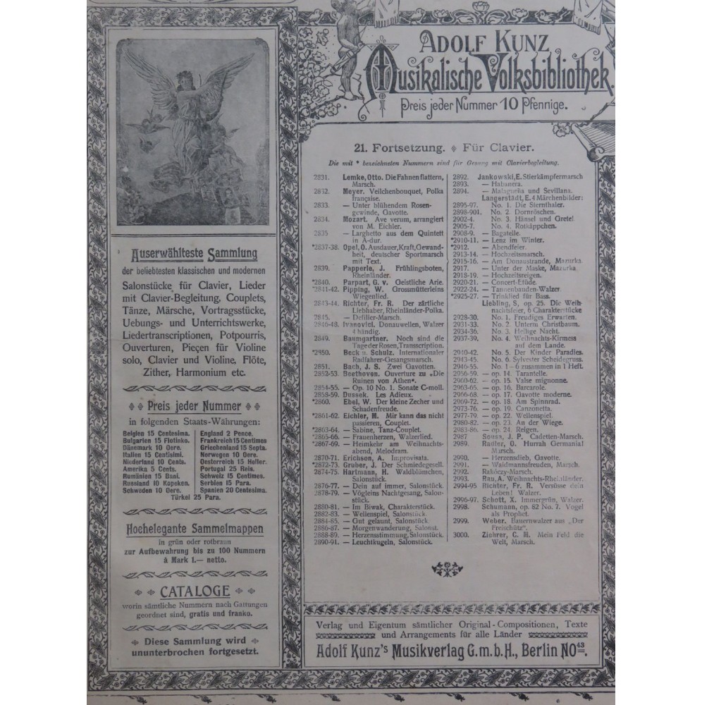 DUSSEK J. L. Les Adieux Piano