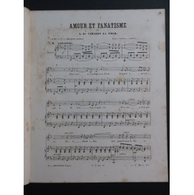 DE CARAYON LA TOUR Amédée Amour et Fanatisme Chant Piano ca1850