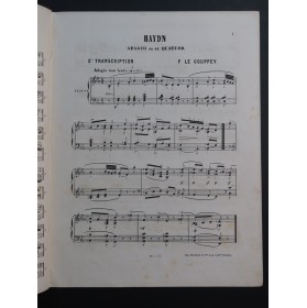 HAYDN Joseph Adagio du 44e Quatuor F. Le Couppey Piano ca1870
