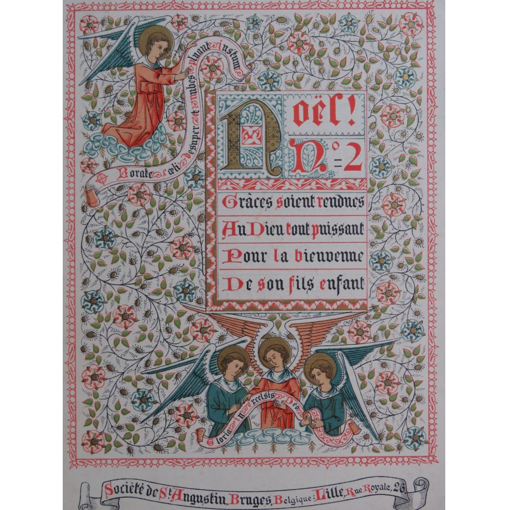 Noël No 2 Grâces soient rendues au Dieu Chant Piano ou Orgue ca1900