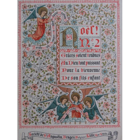 Noël No 2 Grâces soient rendues au Dieu Chant Piano ou Orgue ca1900