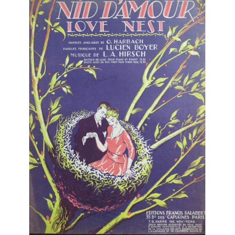 HIRSCH Louis A. Love Nest Piano 1920