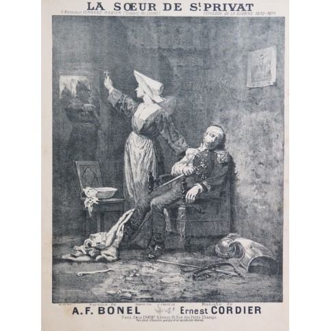 CORDIER Ernest La Soeur de St Privat Chant Piano ca1890